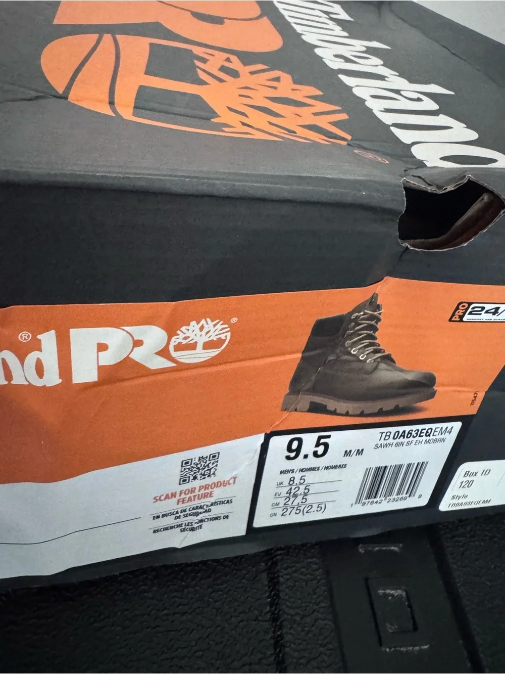 Timberland PRO Brown Leather Work Boots with Black Collar